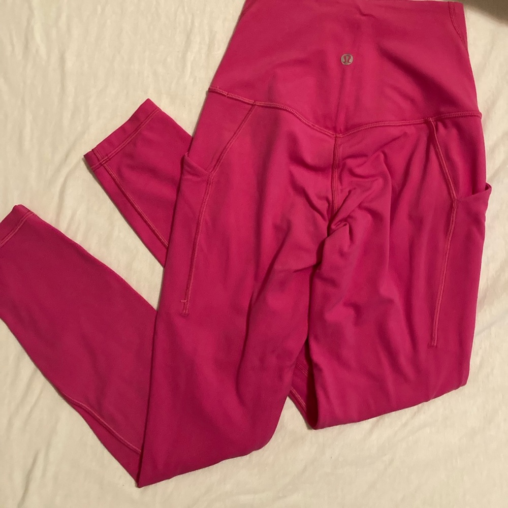 Lululemon Align with pockets 25” hot pink